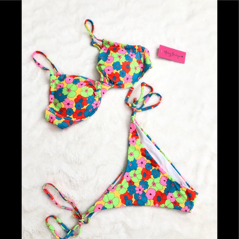 🌺SEXY FLORAL NEON BIKINI SET🌺